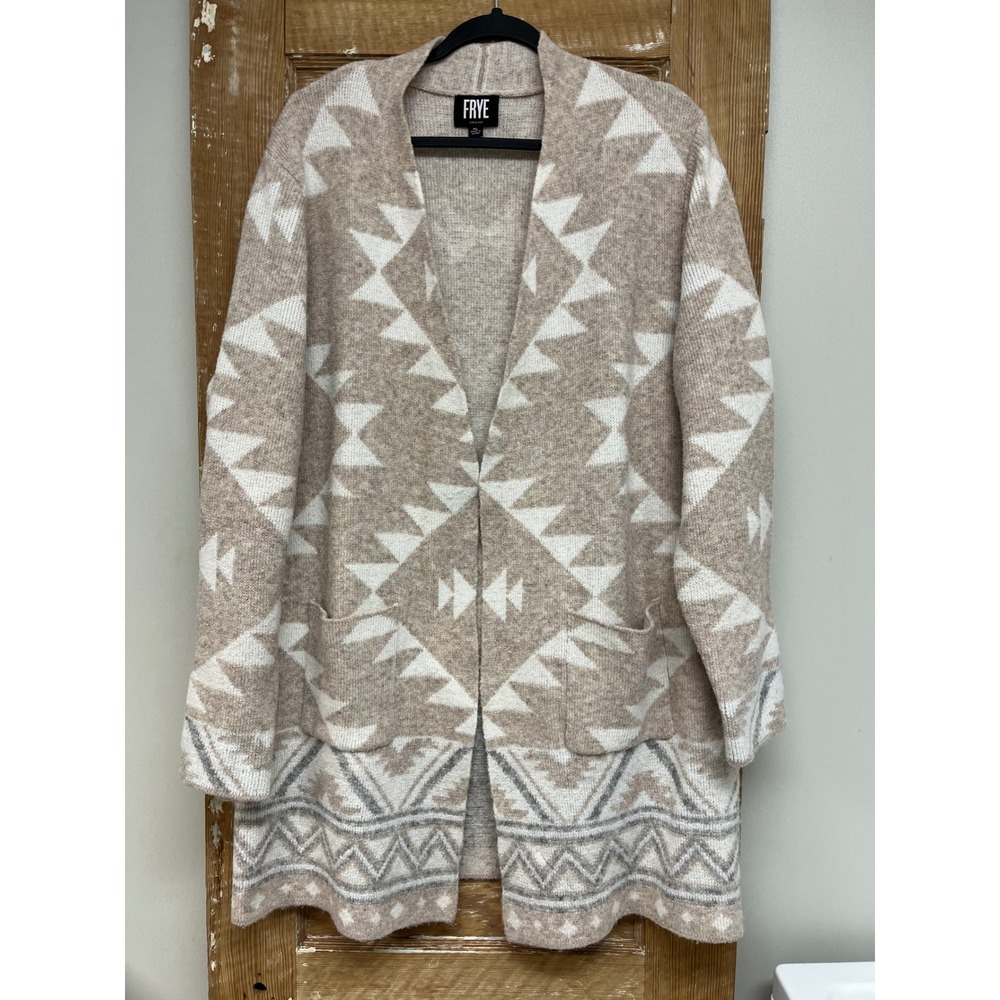 Frye Cardigan XL Southwestern Cowgirl Boho Rustic Minimalist Layering Cozy Aztec